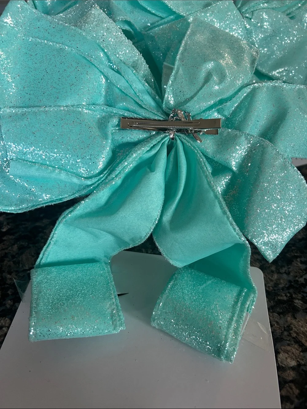 CELEBRATE IT GLITTER AQUA TREE BOW LOT OF 3 NWT